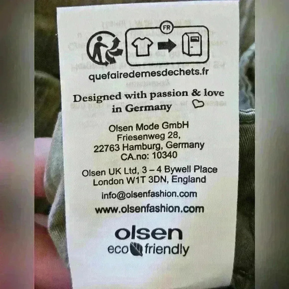 Olsen Anna Khaki Flat Front Wide Leg High Waist Pull On Trouser Sz M/10 NWOT - Picture 13 of 13